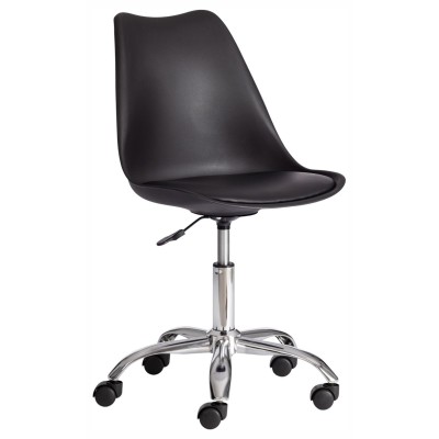  Офисное кресло TULIP (mod.106-1) / 1 шт. в упаковке металл/пластик/PU, 58 x 47 x 97см, Black (черный) / Chrome (хром)