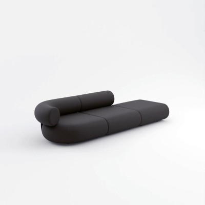 Диван Tom Dixon Fat Left Arm Facing Backrest - Configuration 4 - Dark Grey (Kvadrat Divina Melange 0180)