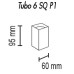 Накладной светильник TopDecor Tubo6 SQ P1 29
