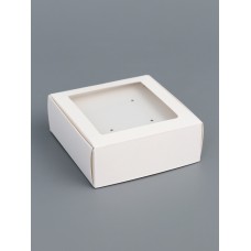 Коробка для бижутерии с PVC окном 8×8×3 см, белый