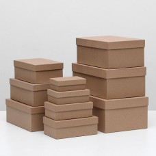 Набор коробок 10 в 1 «Крафт однотонный», 30.5 × 20 × 13 - 12×6.5×4 см