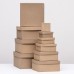 Набор коробок квадратных 10 в 1 крафт,24.5 × 24.5 ×11.5 - 6.5 × 6.5 × 4 см,