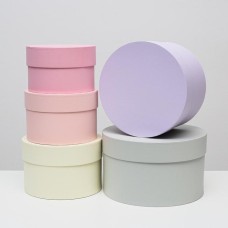 Набор круглых коробок 5 в 1 «Дымка», 23 × 23 × 14 - 15×15×10 см