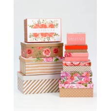 Набор подарочных коробок 10 в 1 Flowers, 32.5 × 20 × 12.5 -12×7×4 см