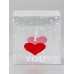 Складная коробка из PVC I love you, прозрачная с рисунком, 7×7×7 см 5 шт.