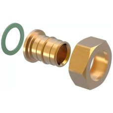 Штуцер с нак. гайкой латунь ВР 25х1" с внутренней резьбой (Uponor Q&E) уп. 40 шт (1023018)