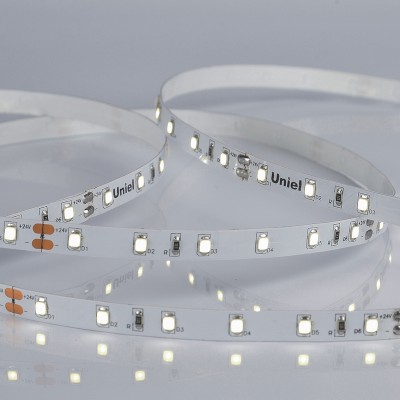 Светодиодная лента Uniel ULS-2835-60LED/m-8mm-IP20-DC24V-6W/m-5M-DW катушка в герметичной упаковке