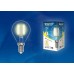 Лампа светодиодная филаментная (UL-00003248) Uniel E14 7,5W 3000K прозрачная LED-CW35-7,5W/WW/E14/CL GLA01TR