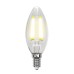 Лампа светодиодная филаментная (UL-00002196) Uniel E14 6W 3000K прозрачная LED-C35-6W/WW/E14/CL GLA01TR