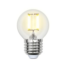 Лампа светодиодная филаментная Uniel E27 5W 3000K прозрачная LED-G45-5W/WW/E27/CL/MB GLM10TR
