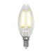 Лампа светодиодная филаментная (UL-00003247) Uniel E14 7,5W 4000K прозрачная LED-C35-7,5W/NW/E14/CL GLA01TR