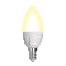 Лампа светодиодная диммируемая (UL-00004296) Uniel E14 7W 3000K матовая LED-C37 7W/3000K/E14/FR/DIM PLP01WH