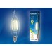 Лампа светодиодная филаментная (UL-00002198) Uniel E14 6W 4000K прозрачная LED-C35-6W/NW/E14/CL GLA01TR