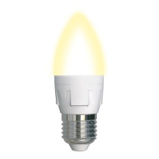 Лампа светодиодная диммируемая (UL-00004297) Uniel E27 7W 3000K матовая LED-C37 7W/3000K/E27/FR/DIM PLP01WH