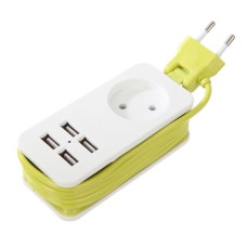 Удлинитель (UL-00003331) Uniel 1гн х 1,5м б/з Travel S-CT1-1,5U White/Green