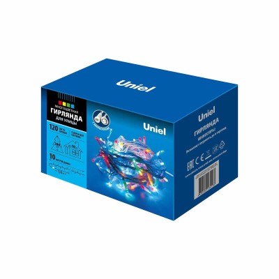 Уличная светодиодная гирлянда (UL-00007202) Uniel  220V разноцветный ULD-S1000-120/SWK Multi IP67