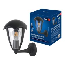 Уличный настенный светильник (UL-00006812) Uniel UUL-S80A 60W/E27 IP54 Black