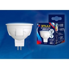 Лампа светодиодная диммируемая (UL-00003989) Uniel GU5.3 6W 4000K матовая LED-JCDR 6W/NW/GU5.3/FR/DIM PLP01WH