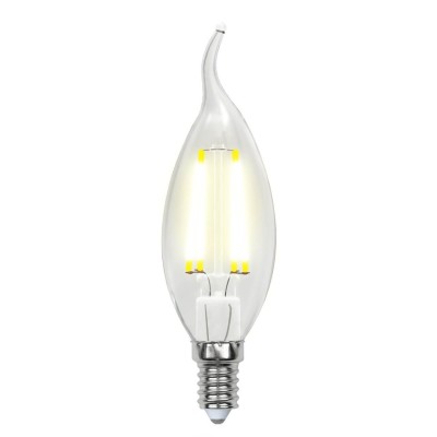 Лампа светодиодная филаментная (UL-00002229) Uniel E14 6W 4000K прозрачная LED-CW35-6W/NW/E14/CL GLA01TR