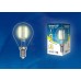 Лампа светодиодная филаментная (UL-00002199) Uniel E14 6W 3000K прозрачная LED-CW35-6W/WW/E14/CL GLA01TR
