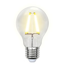 Лампа светодиодная филаментная (UL-00002210) Uniel E27 8W 3000K прозрачная LED-A60-8W/WW/E27/CL GLA01TR