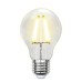 Лампа светодиодная филаментная (UL-00002210) Uniel E27 8W 3000K прозрачная LED-A60-8W/WW/E27/CL GLA01TR