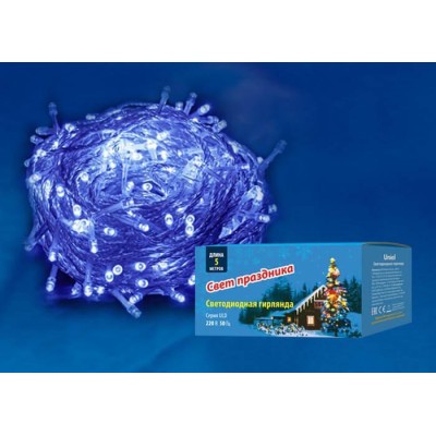 Светодиодная гирлянда (UL-00005253) Uniel 220V синий ULD-S0500-050/DTA Blue IP20