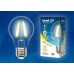 Лампа светодиодная филаментная Uniel E27 8W 3000K груша прозрачная LED-A60-8W/WW/E27/CL GLA01TR Набор из 5штук UL-00008080