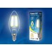 Лампа светодиодная филаментная (UL-00003250) Uniel E14 7,5W 3000K прозрачная LED-G45-7,5W/WW/E14/CL GLA01TR