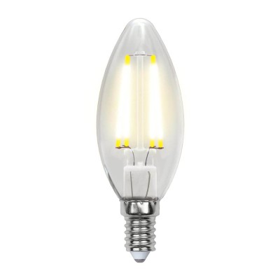 Лампа светодиодная филаментная (UL-00003250) Uniel E14 7,5W 3000K прозрачная LED-G45-7,5W/WW/E14/CL GLA01TR