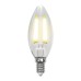 Лампа светодиодная филаментная (UL-00003250) Uniel E14 7,5W 3000K прозрачная LED-G45-7,5W/WW/E14/CL GLA01TR