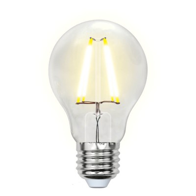 Лампа светодиодная филаментная Uniel E27 8W 3000K груша прозрачная LED-A60-8W/WW/E27/CL GLA01TR Набор из 5штук UL-00008080
