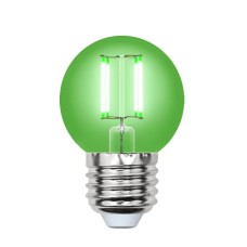 Лампа светодиодная филаментная (UL-00002988) Uniel E27 5W зеленый LED-G45-5W/GREEN/E27 GLA02GR