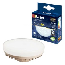 Лампа светодиодная Uniel (UL-00006783) GX70 15W 4000K таблетка матовая LED-GX70-15W/4000K/GX70/FR PLZ01WH