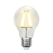 Лампа светодиодная филаментная (UL-00001372) Uniel E27 8W 4000K прозрачная LED-A60-8W/NW/E27/CL PLS02WH