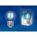 Лампа светодиодная филаментная (UL-00002208) Uniel E27 6W 4000K прозрачная LED-G45-6W/NW/E27/CL GLA01TR