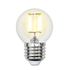Лампа светодиодная филаментная (UL-00002208) Uniel E27 6W 4000K прозрачная LED-G45-6W/NW/E27/CL GLA01TR