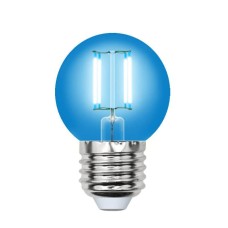 Лампа светодиодная филаментная (UL-00002990) Uniel E27 5W синий LED-G45-5W/BLUE/E27 GLA02BL