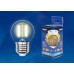 Лампа светодиодная филаментная Uniel E14 5W 3000K прозрачная LED-G45-5W/WW/E14/CL/MB GLM10TR