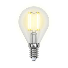 Лампа светодиодная филаментная Uniel E14 5W 3000K прозрачная LED-G45-5W/WW/E14/CL/MB GLM10TR