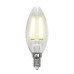 Лампа светодиодная филаментная (UL-00001373) Uniel E14 6W 4000K прозрачная LED-C35-6W/NW/E14/CL PLS02WH