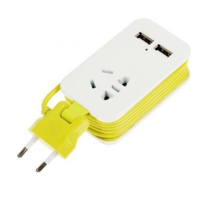 Удлинитель (UL-00003429) Uniel 1гн х 1,5м б/з Travel S-CT1-1,5U White/Green