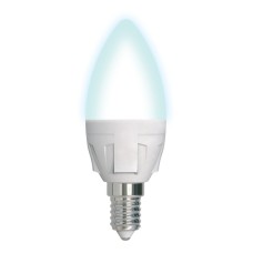 Лампа светодиодная диммируемая (UL-00004294) Uniel E14 7W 4000K матовая LED-C37 7W/4000K/E14/FR/DIM PLP01WH