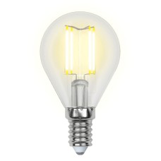 Лампа светодиодная филаментная (UL-00002207) Uniel E14 6W 4000K прозрачная LED-G45-6W/NW/E14/CL GLA01TR
