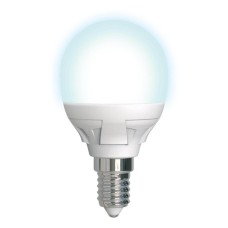Лампа светодиодная диммируемая (UL-00004300) Uniel E14 7W 4000K матовая LED-G45 7W/4000K/E14/FR/DIM PLP01WH