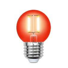 Лампа светодиодная филаментная (UL-00002986) Uniel E27 5W красный LED-G45-5W/RED/E27 GLA02RD