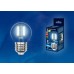 Лампа светодиодная филаментная (UL-00000302) Uniel Е27 6W 3000K матовая LED-G45-6W/WW/E27/FR PLS02WH