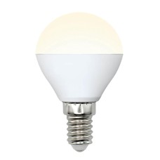 Лампа светодиодная (UL-00002375) Uniel E14 6W 3000K матовая LED-G45-6W/WW/E14/FR/MB PLM11WH