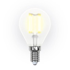 Лампа светодиодная филаментная (UL-00000303) Uniel E14 6W 3000K матовая LED-G45-6W/WW/E14/FR PLS02WH