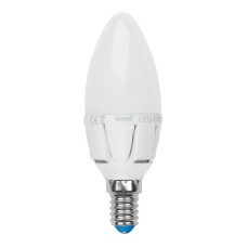 Лампа светодиодная (UL-00002413) Uniel E14 7W 3000K матовая LED-C37 7W/WW/E14/FR PLP01WH